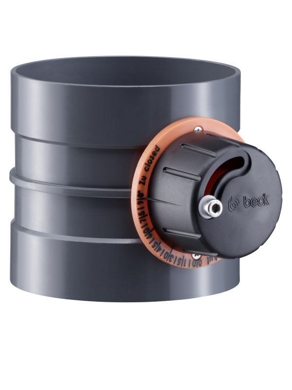 Volume control dampers standard continuous adjustment (man. operation), socket connection with graduated collar