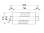 Rundschalldämpfer Wirklänge 750 MM